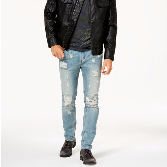 Men’s Vintage Wash Distressed American Rag Jeans - Picture 5 of 6